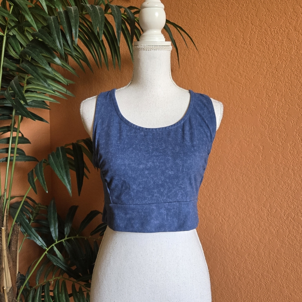 3/$25 Gaiam Sports Bra Soft Tie Dye Low Intensity Support Large Indigo Blue